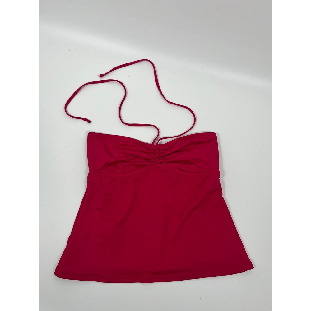 Vintage‎ Y2K Womens Babydoll Tankini Halter Top M Pink Swim Beach Summer Resort